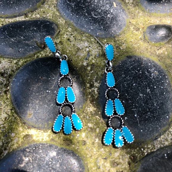 Native American Turquoise Dangle Earrings - Picture 9 of 14